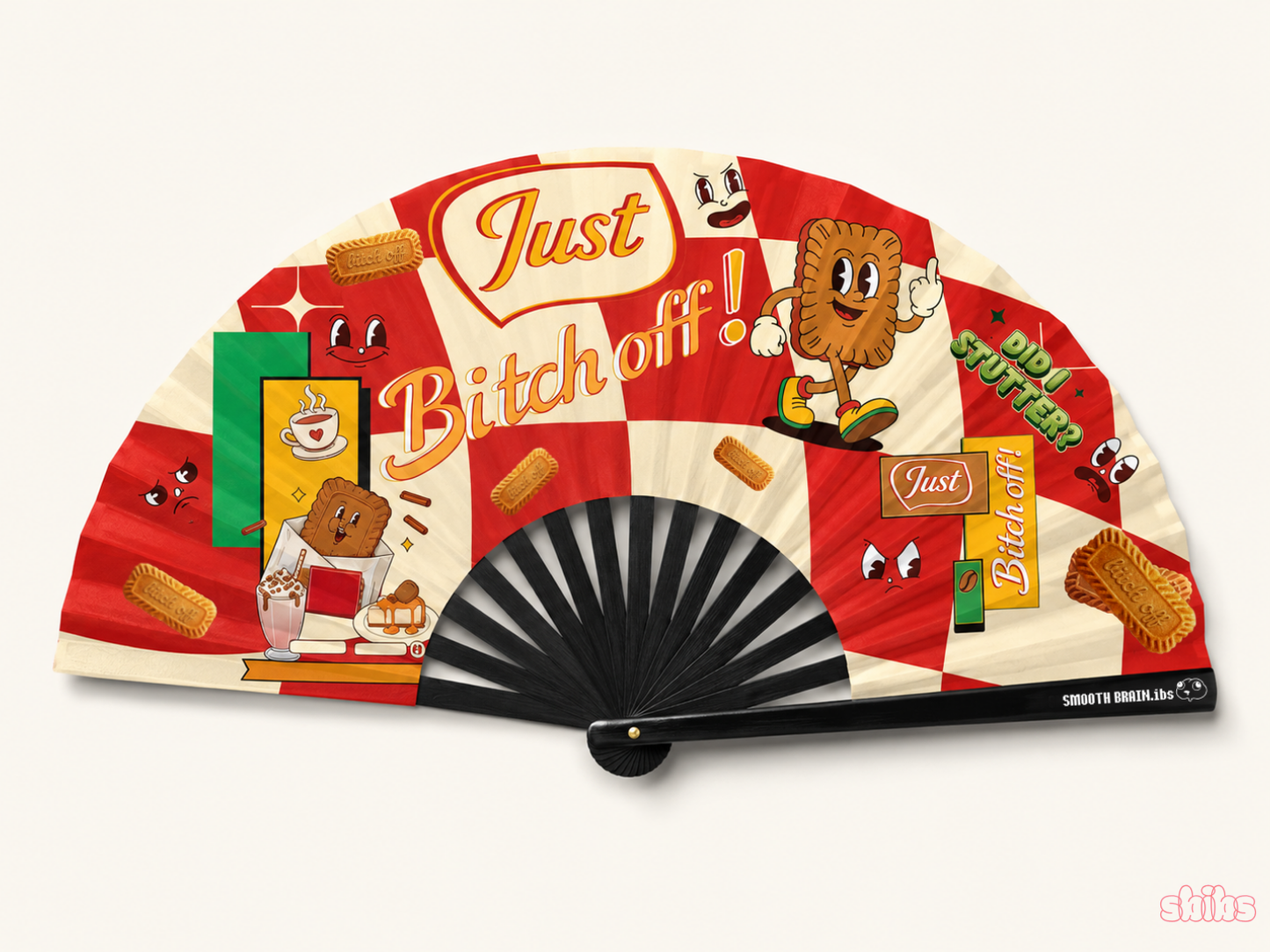 Bitch Off (Biscoff) Clacking Fan